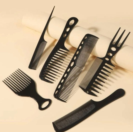 مجموعة كاربون 6 أمشاط للشعر